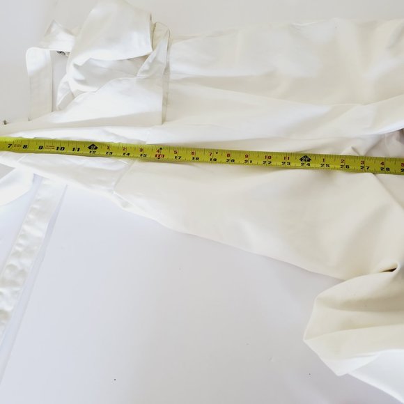 Anthropologie Jumpsuit Chino Wide Leg Tie Waist Modern Scalloped Cream 2 - Picture 12 of 14